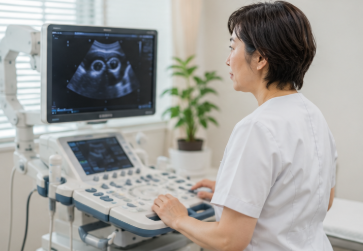 健診センター勤務の臨床検査技師によるエコー業務イメージ