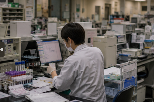 検体検査業務に対応する臨床検査技師の実務風景