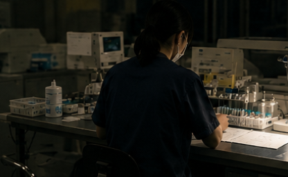 業務終わりの静かな臨床検査室
