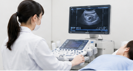 健診施設で検査準備をする臨床検査技師