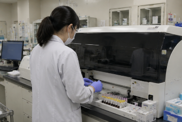 検査業務を続ける臨床検査技師