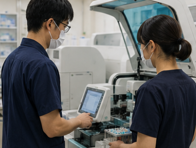 検査室で働き方を相談する臨床検査技師