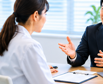 転職相談をしている臨床検査技師