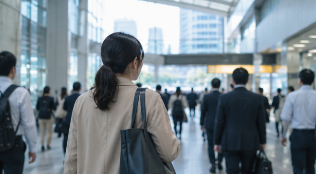 東京など都市部の駅を通勤する臨床検査技師