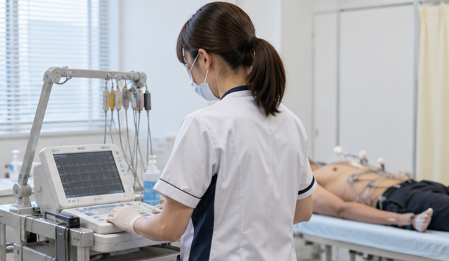 健診施設で心電図検査を担当する臨床検査技師