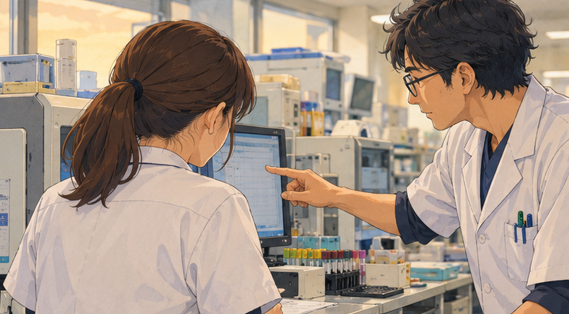 指導する臨床検査技師