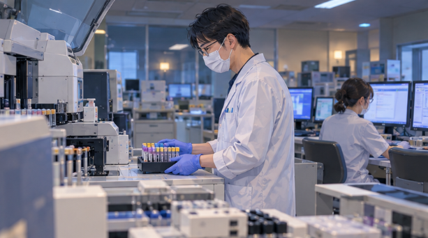 採血と検体検査を兼務する臨床検査技師