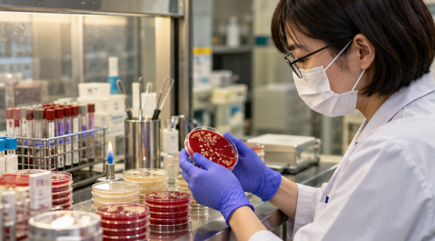 病院の微生物検査室で細菌培養に関わる業務を担当する臨床検査技師